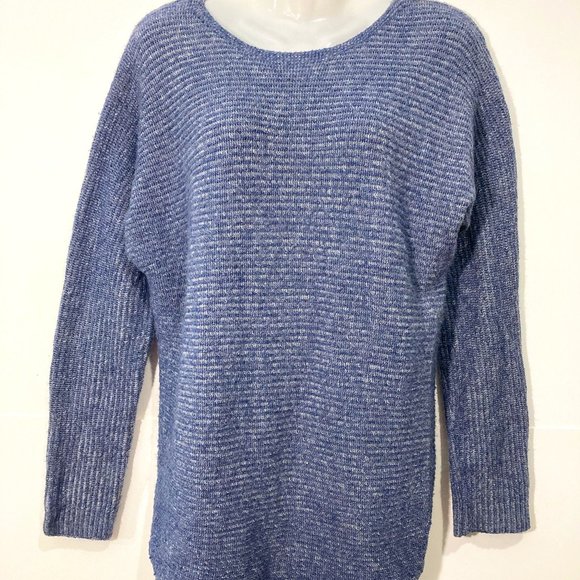 Jana Womens Knit Pullover Sweater Angora Blend Blue long Sleeve Crew neck S/P - Picture 3 of 8
